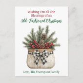 Ouderwetse Boerderij Kerst Kleurplaat Briefkaart (Voorkant)