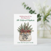 Ouderwetse Boerderij Kerst Kleurplaat Briefkaart (Staand voorkant)