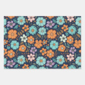 Ouderwetse Boho Bloemige Trouwdag Verjaardag Inpakpapier Vel (Voorkant)