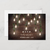 Ouderwetse Bollen Rustieke Hout Botanische Trouw RSVP Kaartje (Voorkant / Achterkant)