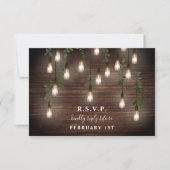 Ouderwetse bollen Rustieke houten botanische trouw RSVP Kaartje (Voorkant)