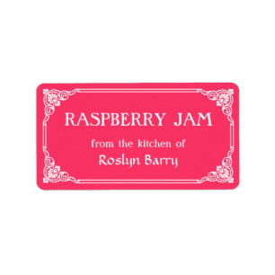 Ouderwetse Border Raspberry Jam Jar Label