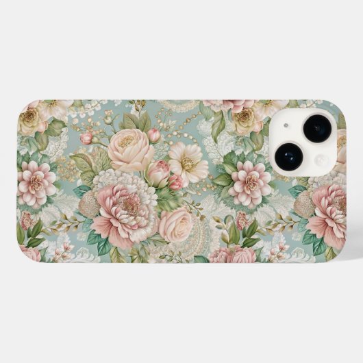 Ouderwetse botanische afbeeldingen, Meisjesachtig Case-Mate iPhone Case (Achterkant (horizontaal))