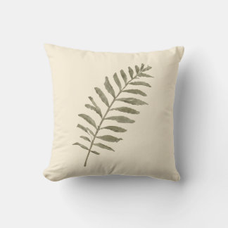 Ouderwetse botanische aquarel groene bladeren kussen