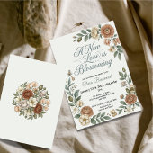 Ouderwetse botanische babyshower uitnodiging
