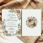 Ouderwetse botanische babyshower uitnodiging