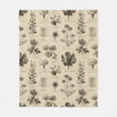 Ouderwetse botanische bloempatroon (11) fleece deken (Voorkant)