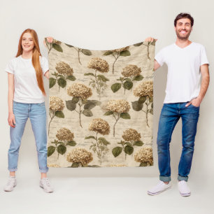 Ouderwetse botanische bloempatroon (1) fleece deken