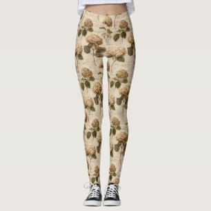Ouderwetse botanische bloempatroon (2) leggings