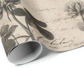 Ouderwetse botanische bloempatroon (3) cadeaupapier (Rol Hoek)