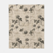 Ouderwetse botanische bloempatroon (3) fleece deken (Voorkant)