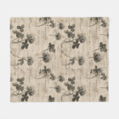 Ouderwetse botanische bloempatroon (3) fleece deken (Voorkant (Horizontaal))