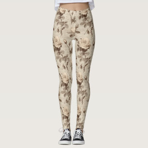 Ouderwetse botanische bloempatroon (3) leggings