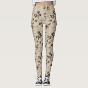 Ouderwetse botanische bloempatroon (4) leggings