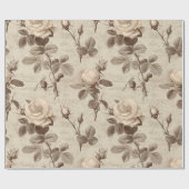 Ouderwetse botanische bloempatroon (5) cadeaupapier (Vlak)