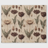 Ouderwetse botanische bloempatroon (6) cadeaupapier (Vlak)