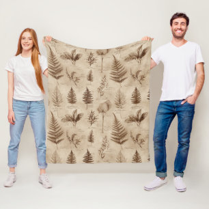 Ouderwetse botanische bloempatroon (7) fleece deken