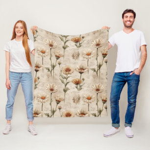 Ouderwetse botanische bloempatroon (8) fleece deken