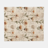 Ouderwetse botanische bloempatroon (8) fleece deken (Voorkant (Horizontaal))