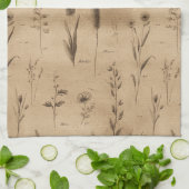 Ouderwetse botanische bloempatroon (9) theedoek (Gevouwen)