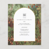 Ouderwetse botanische groene terracotta trouwuitno flyer (Achterkant)