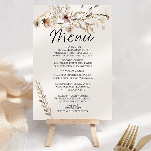 Ouderwetse botanische kleine bloemen romantische t menu
