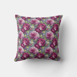Ouderwetse Botanische Landelijke Roze & Paarse Blo Kussen