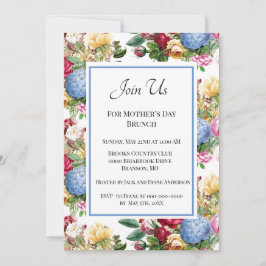 Ouderwetse botanische Moederdag brunch Kaart