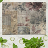 Ouderwetse botanische patchwork roestige (2) theedoek (Gevouwen)