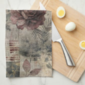 Ouderwetse botanische patchwork roestige (2) theedoek (Quarter Fold)