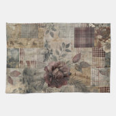 Ouderwetse botanische patchwork roestige (2) theedoek (Horizontaal)
