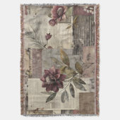 Ouderwetse botanische patchwork rustiek (1) deken (Voorkant Verticaal)