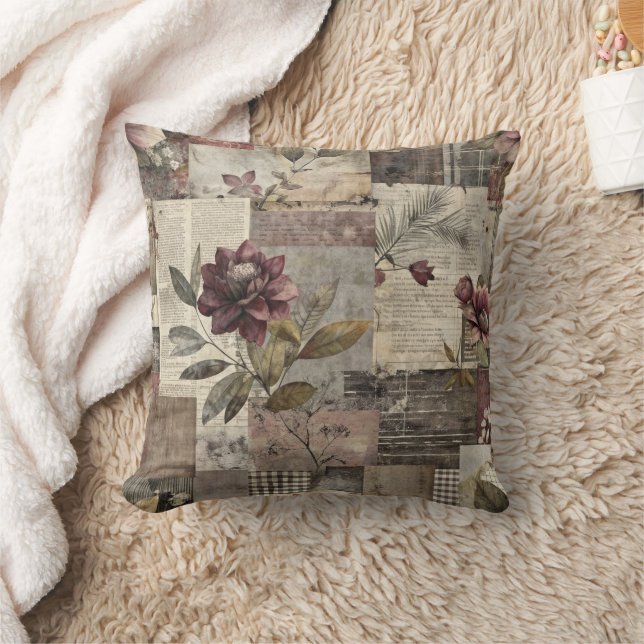 Ouderwetse botanische patchwork rustiek (1) kussen (Deken)