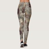 Ouderwetse botanische patchwork rustiek (1) leggings (Achterkant)