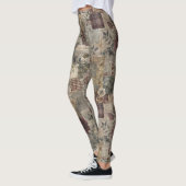 Ouderwetse botanische patchwork rustiek (1) leggings (Links)