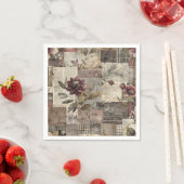 Ouderwetse botanische patchwork rustiek (1) servet (Insitu)