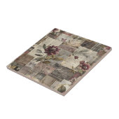 Ouderwetse botanische patchwork rustiek (1) tegeltje (Zijkant)