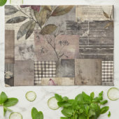 Ouderwetse botanische patchwork rustiek (1) theedoek (Gevouwen)