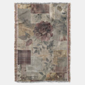 Ouderwetse botanische patchwork rustiek (2) deken (Voorkant Verticaal)
