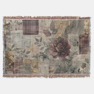 Ouderwetse botanische patchwork rustiek (2) deken