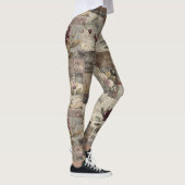 Ouderwetse botanische patchwork rustiek (2) leggings (Rechts)