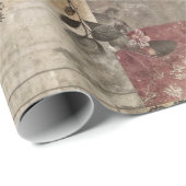 Ouderwetse botanische patchwork rustiek cadeaupapier (Rol Hoek)
