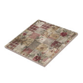 Ouderwetse botanische patchwork rustiek tegeltje (Zijkant)