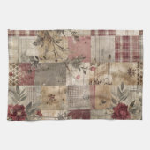 Ouderwetse botanische patchwork rustiek theedoek (Horizontaal)