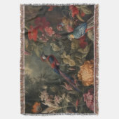 Ouderwetse botanische scène vogels bloemen in het  deken (Voorkant Verticaal)