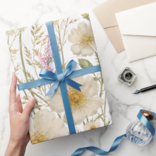 Ouderwetse botanische wilde bloemenpatroon cadeaupapier