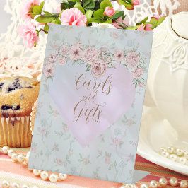 Ouderwetse bruidsdouche theeparty in de kleur peri reclamebord met voetstuk