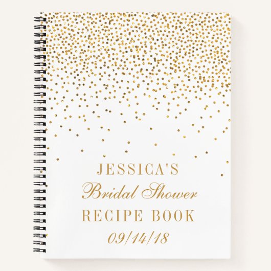 Ouderwetse bruidsfeest met gouden confetti recept notitieboek (Voorkant)