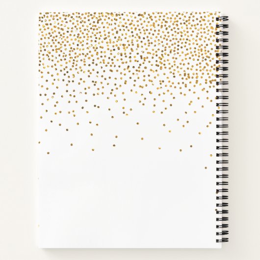 Ouderwetse bruidsfeest met gouden confetti recept notitieboek (Achterkant)