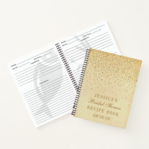 Ouderwetse bruiloft feestelijke gouden confetti re notitieboek